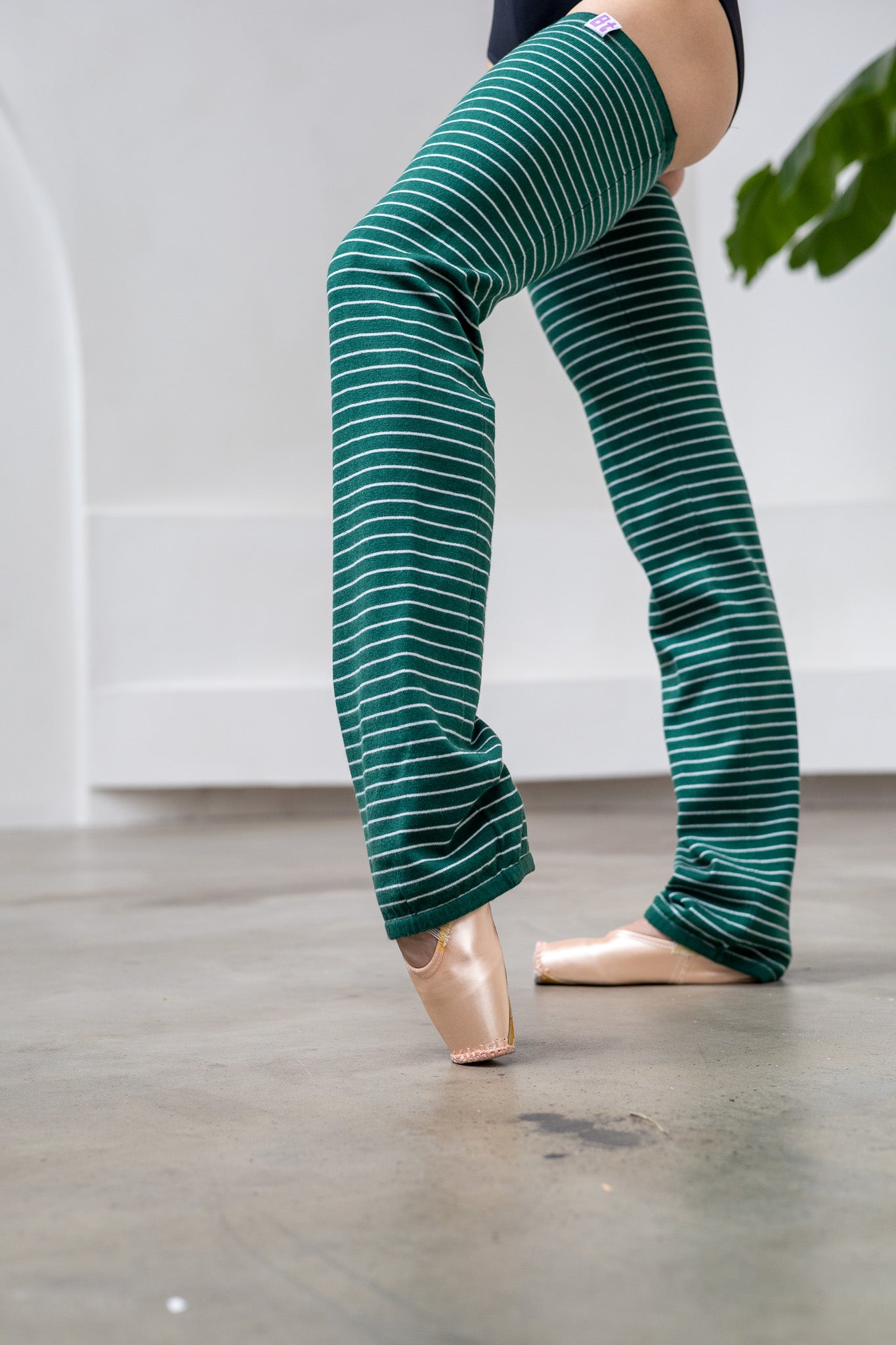 (NEW) Leg Warmers - Striped Moss