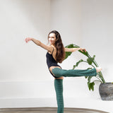(NEW) Leg Warmers - Striped Moss