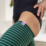 (NEW) Leg Warmers - Striped Moss