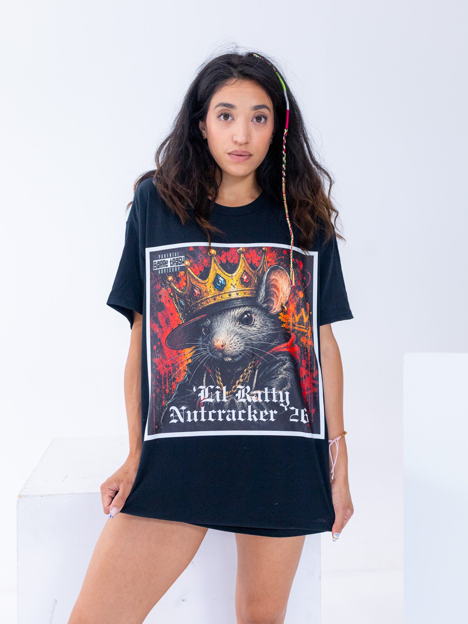 'Lil Ratty Tee in black, Nutcracker '26