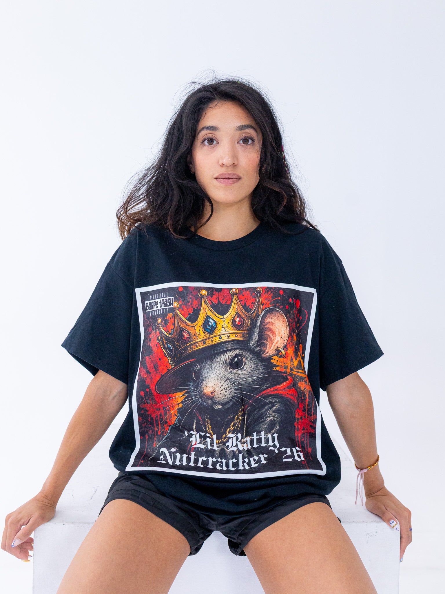 'Lil Ratty Tee in black, Nutcracker '26