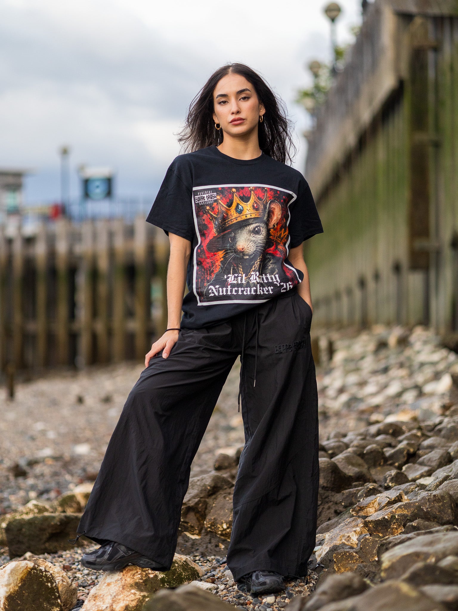 'Lil Ratty Tee in black, shot in London