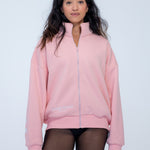The Oversized Zip-Up in Ballerina Pink by Barre Trash