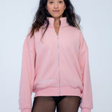 The Oversized Zip-Up in Ballerina Pink by Barre Trash