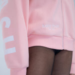 The Oversized Zip-Up in Ballerina Pink by Barre Trash
