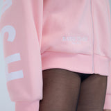 The Oversized Zip-Up in Ballerina Pink by Barre Trash