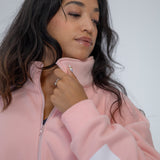 The Oversized Zip-Up in Ballerina Pink by Barre Trash