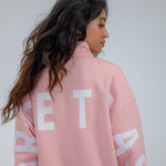 The Oversized Zip-Up in Ballerina Pink by Barre Trash
