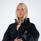 The Oversized Zip-Up in Black by Barre Trash