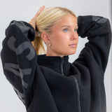 The Oversized Zip-Up in Black by Barre Trash
