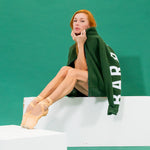 The Oversized Zip-Up in Emerald by Barre Trash