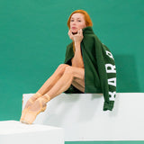 The Oversized Zip-Up in Emerald by Barre Trash
